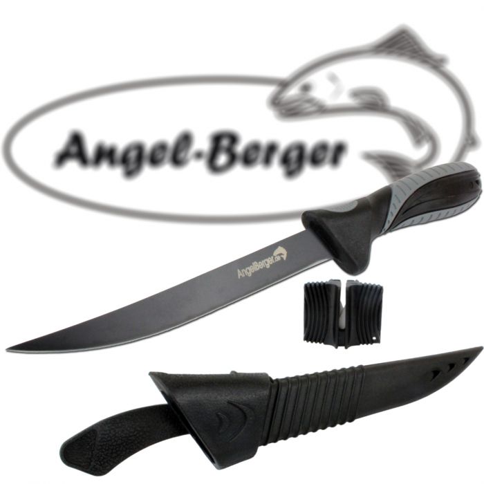 Profi Filetiermesser 30,6cm Angeln Angelsport Messer Ledertasche Angelmesser 