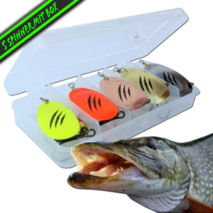 4Fischen Spinner Köder Set Spinnerbaits Hecht Baß Fischköder Set Spinner Haken 