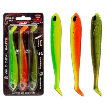 Wíld Devil Baits Zander Shad Gummifisch Zanderköder - Softbait Zandergummi Gummiköder Kunstköder Angelköder-Trübes Wasser