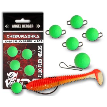 Wild Devil Baits Cheburashka Fluo Green Flex Heads Jig Ball Jighaken