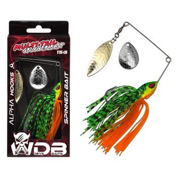 Wild Devil Baits Multi Tail Spinnerbait Spinner Bait Kunstköder Spin Jig Angelköder Barsch Hecht Zander-Fire Tiger