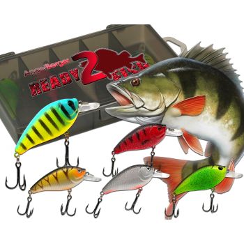 Wild Devil Baits Ready2Fish Wobbler Set Fat Crank in Box Wobbler Hardbaits für Hecht Zander Barsch 