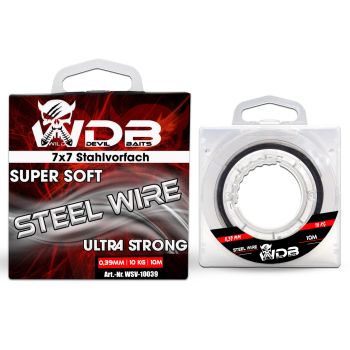 Wild Devil Baits Steel Wire 7x7 Stahlvorfach 10m Raubfischvorfach Hecht Vorfachmaterial Steel Leader