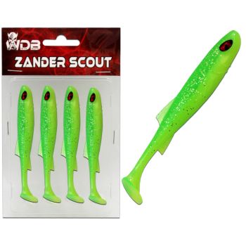 Wild Devil Baits Zander Scout Green Flash Shad Gummifisch Softlure