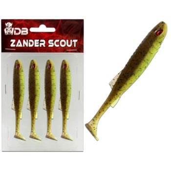 Wild Devil Baits Zander Scout Green Pumpkin Chartreuse Shad Gummifisch Softlure