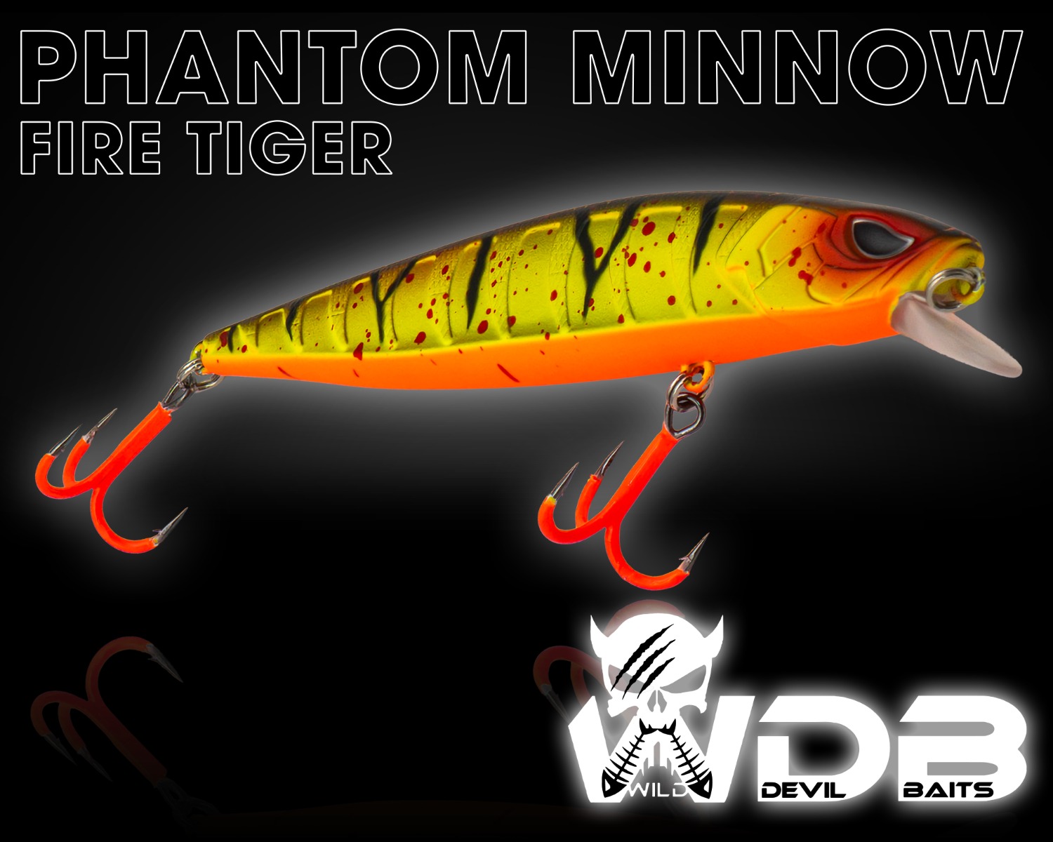 Wild Devil Baits Phantom Minnow 110 Wobbler Suspender -Fire Tiger