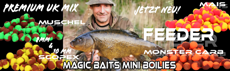 Die neuen zweifarbigen Magic Baits Mini Boilies jetzt erhältlich.