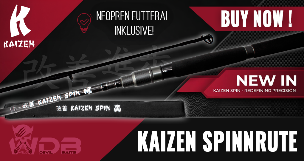 Wild Devil Baits Kaizen Spin Spinnrute mit Tasche Barsch Rute Zanderrute Hechtrute 40T Toray Carbon Angelrute Spinnfischen Raubfischrute