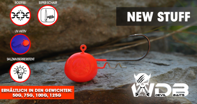 Wild Devil Baits UVO Rattle Jig 8/0 Meeres Jighaken Jig Head Rassel Jigkopf Norwegen 